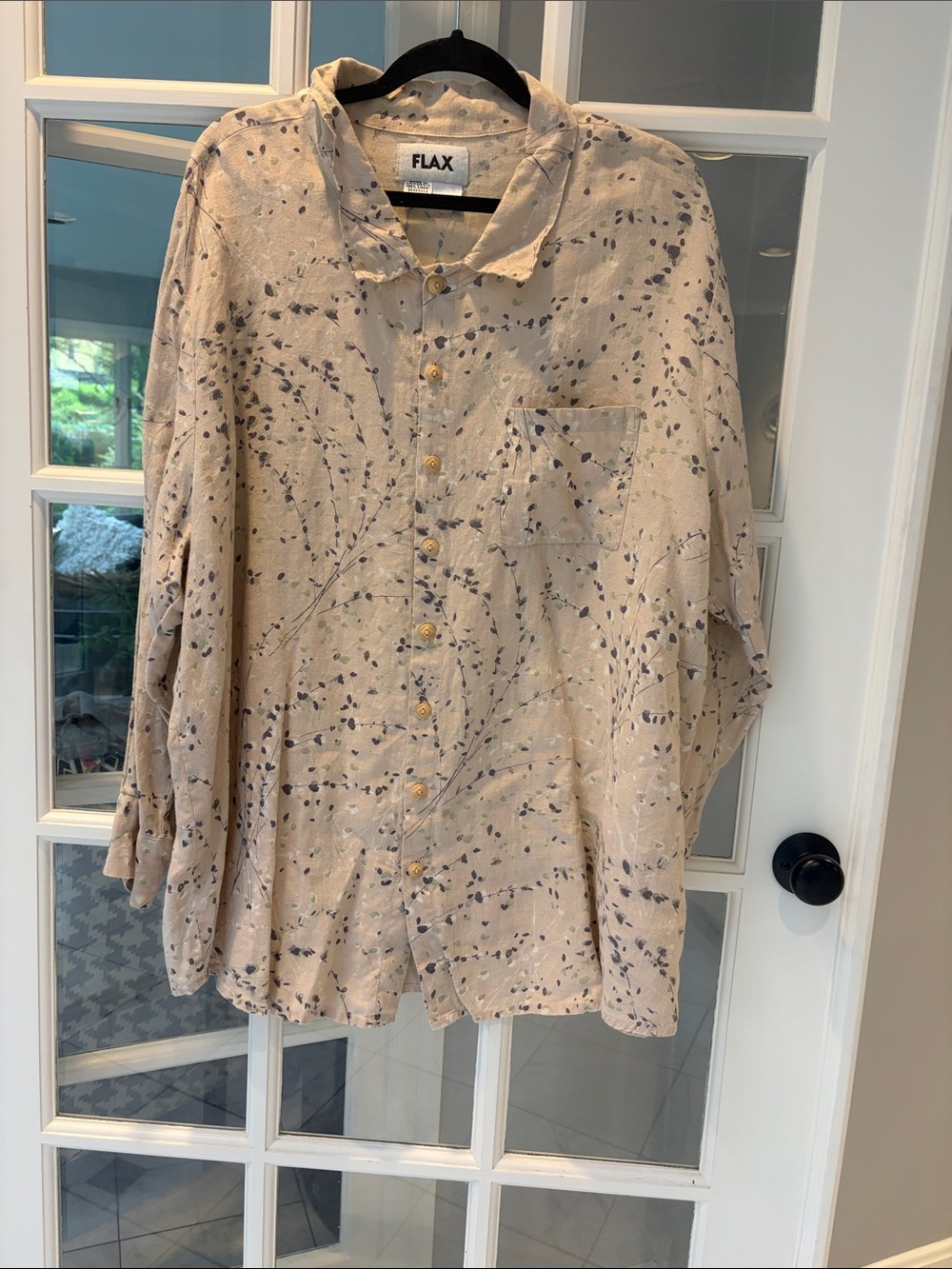 Flax Lines Button Down Shirt- Size 1G (XL)